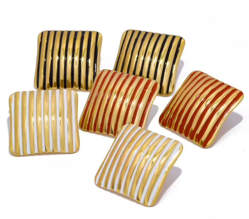 Orecchini rigati colorati