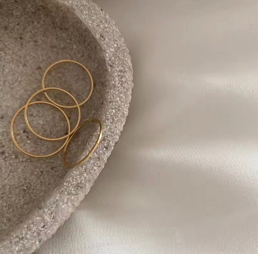 Set Anelli Sottili Oro (4)