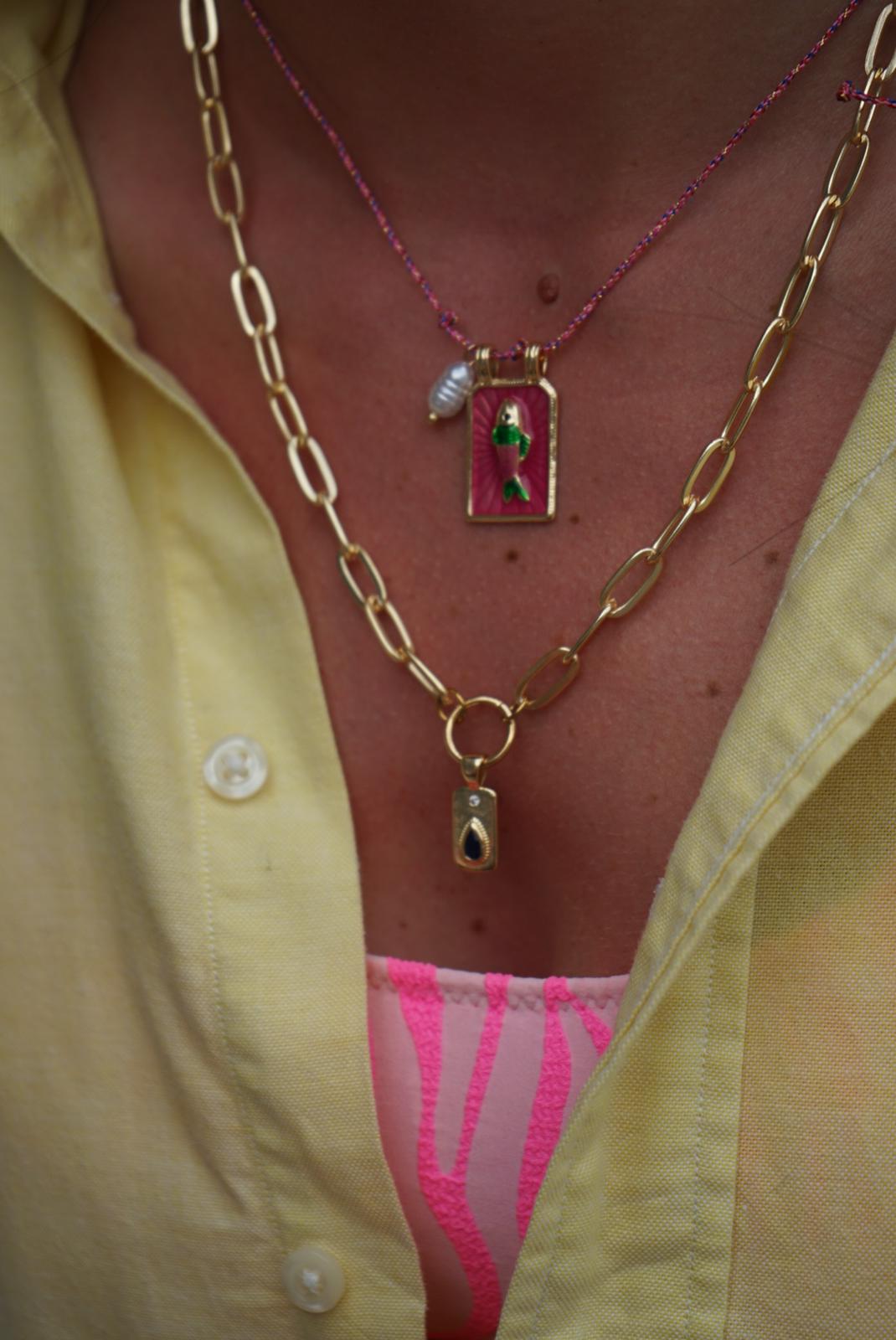 Collana Cordino e Piastrina