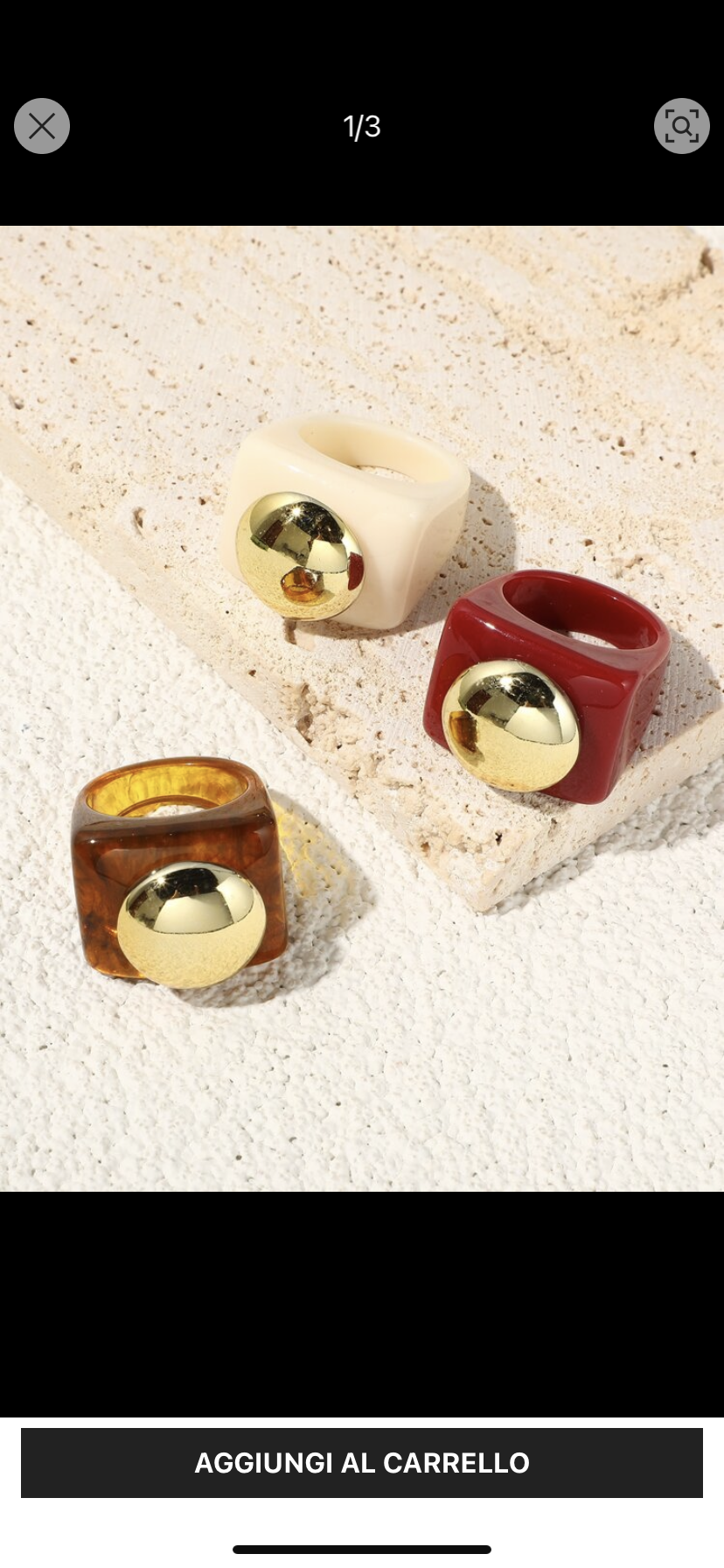 Anello grosso quadrato