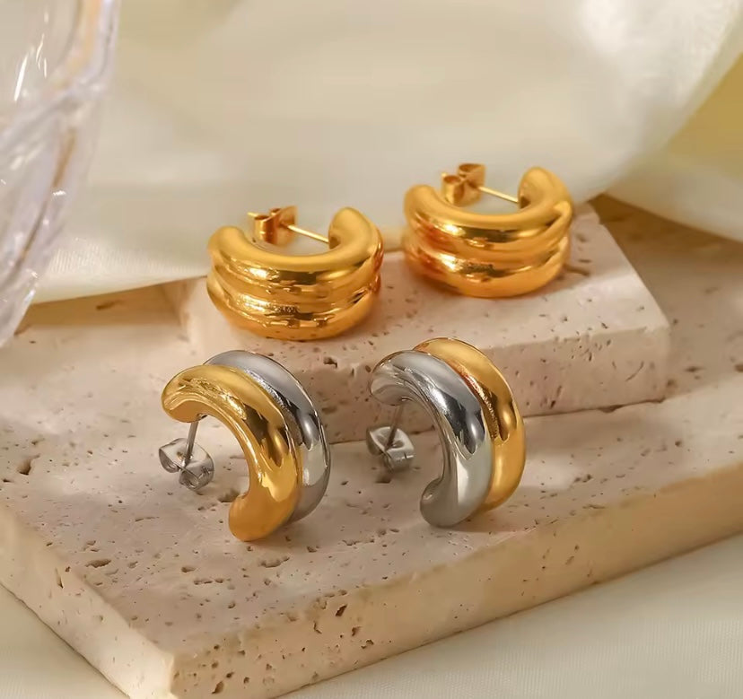 Orecchini doppio cerchio