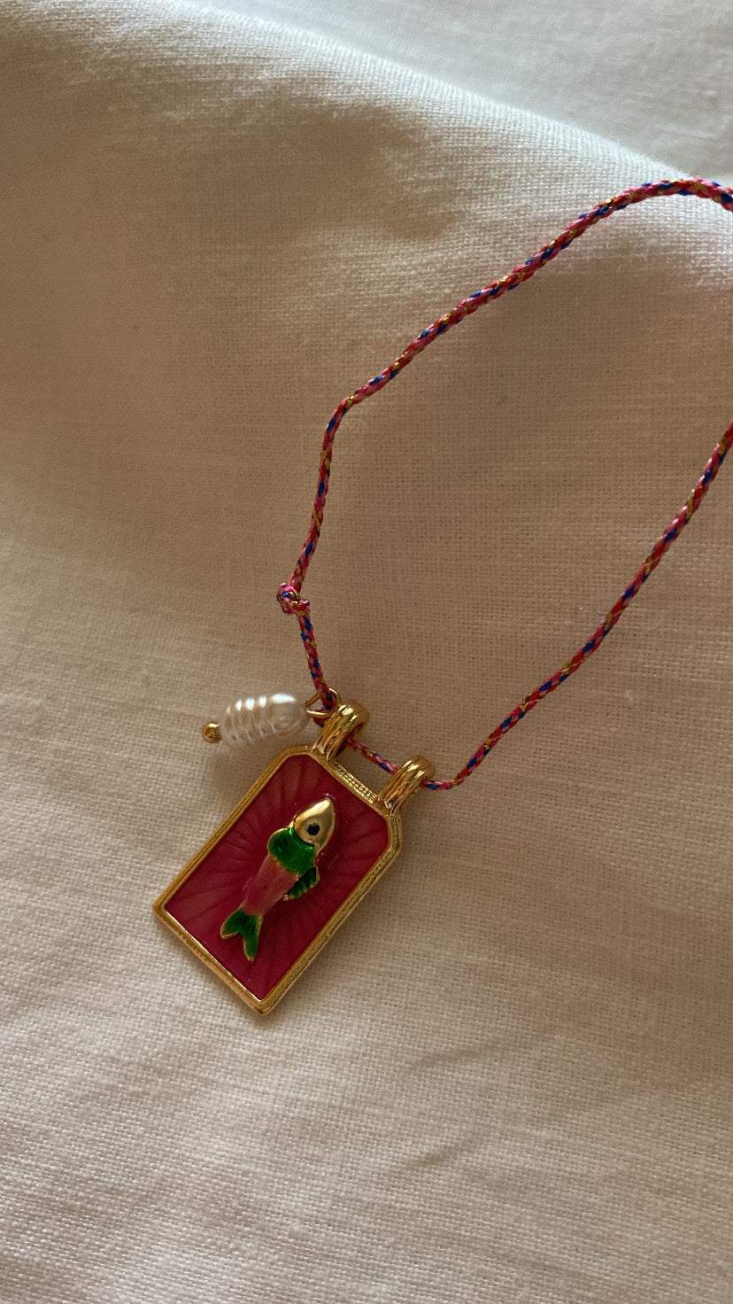 Collana Cordino e Piastrina