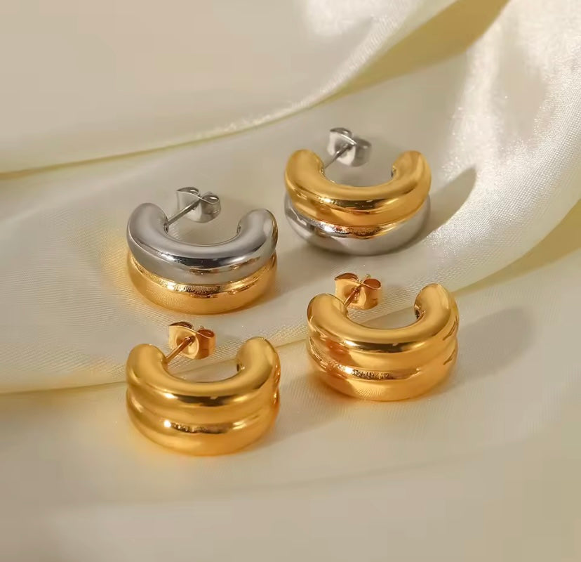 Orecchini doppio cerchio